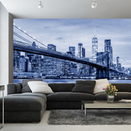 Fototapeta Most Brookliński Nyc W Kolorze Niebieskim