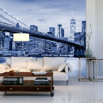 Fototapeta Most Brookliński Nyc W Kolorze Niebieskim