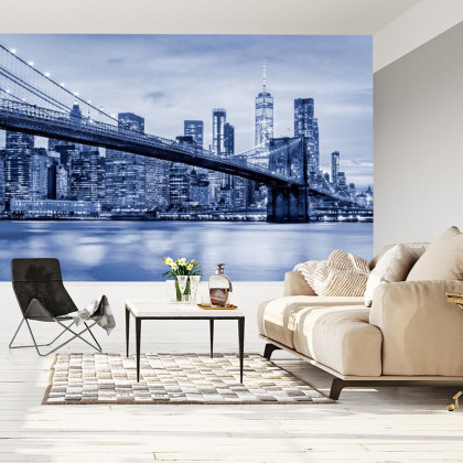 Fototapeta Most Brookliński Nyc W Kolorze Niebieskim