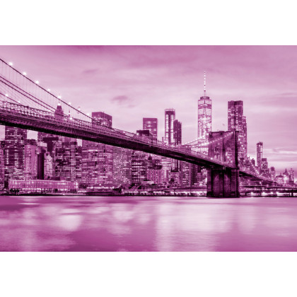Fototapeta Brooklyn Bridge Nyc W Kolorze Różowym