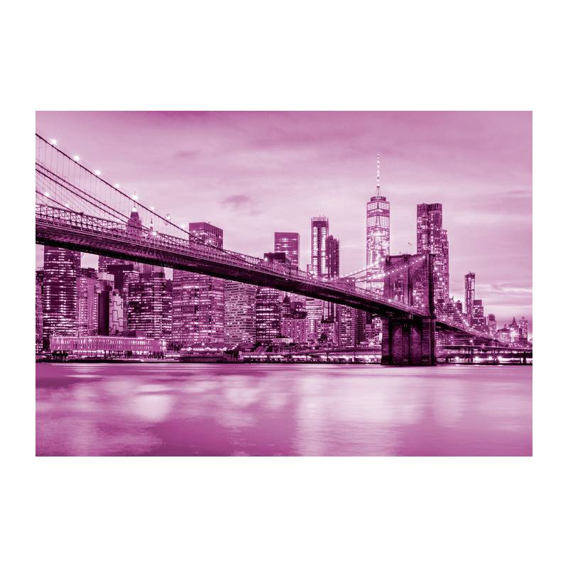 Fototapeta Brooklyn Bridge Nyc W Kolorze Różowym