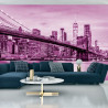 Fototapeta Brooklyn Bridge Nyc W Kolorze Różowym
