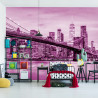 Fototapeta Brooklyn Bridge Nyc W Kolorze Różowym