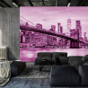 Fototapeta Brooklyn Bridge Nyc W Kolorze Różowym