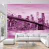 Fototapeta Brooklyn Bridge Nyc W Kolorze Różowym