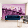 Fototapeta Brooklyn Bridge Nyc W Kolorze Różowym