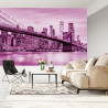 Fototapeta Brooklyn Bridge Nyc W Kolorze Różowym