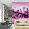 Fototapeta Brooklyn Bridge Nyc W Kolorze Różowym