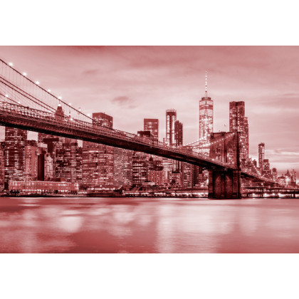 Fototapeta Brooklyn Bridge Nyc W Czerwieni