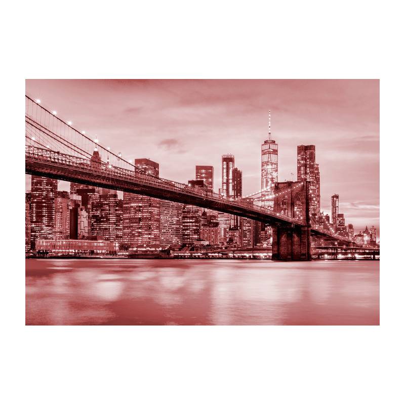 Fototapeta Brooklyn Bridge Nyc W Czerwieni