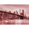 Fototapeta Brooklyn Bridge Nyc W Czerwieni