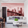Fototapeta Brooklyn Bridge Nyc W Czerwieni