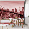 Fototapeta Brooklyn Bridge Nyc W Czerwieni