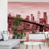 Fototapeta Brooklyn Bridge Nyc W Czerwieni