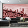 Fototapeta Brooklyn Bridge Nyc W Czerwieni