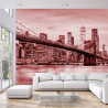 Fototapeta Brooklyn Bridge Nyc W Czerwieni
