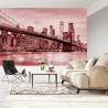 Fototapeta Brooklyn Bridge Nyc W Czerwieni