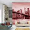 Fototapeta Brooklyn Bridge Nyc W Czerwieni