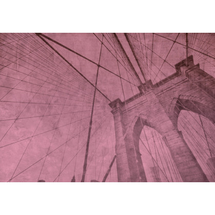 Fototapeta Most Brookliński Grunge Różowy