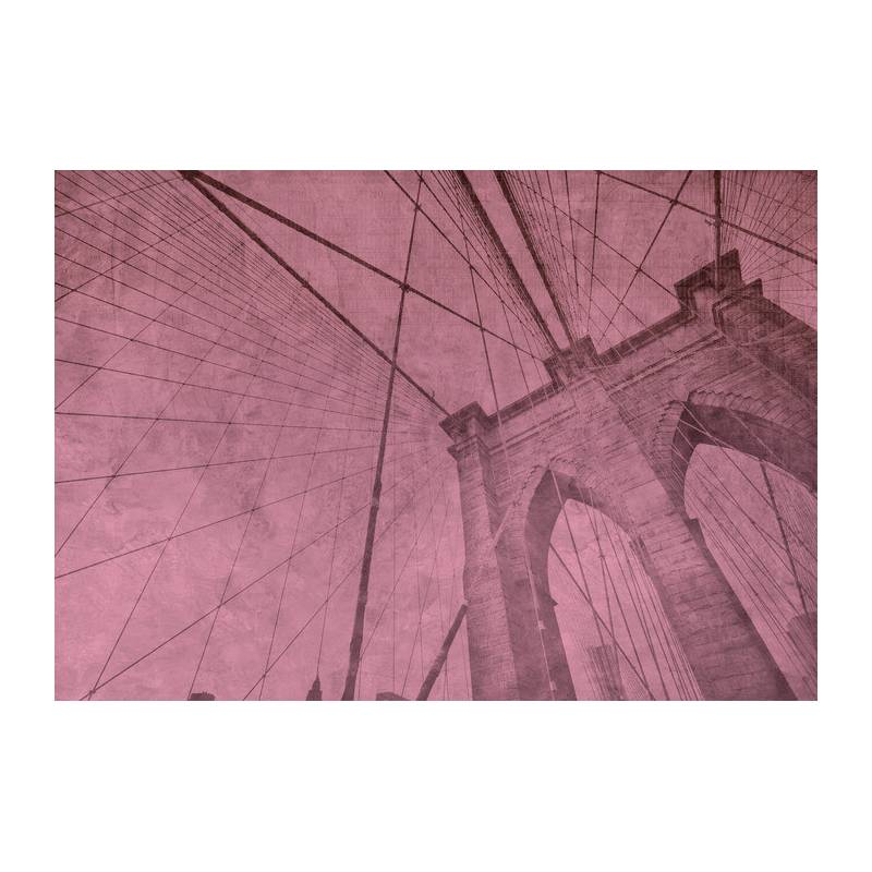 Fototapeta Most Brookliński Grunge Różowy
