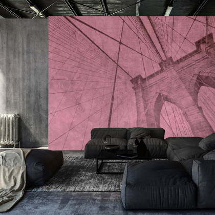 Fototapeta Most Brookliński Grunge Różowy