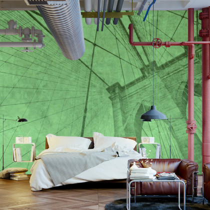 Fototapeta Most Brookliński Grunge Green