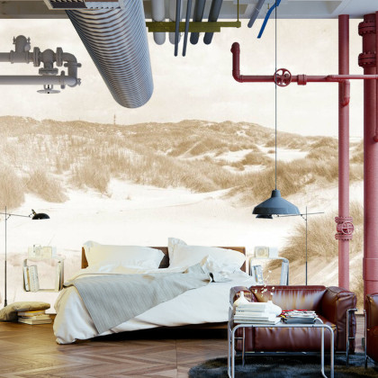 Fototapeta Dune Paradise Faded Vintage W Sepii