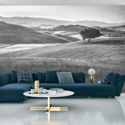 Fototapeta Rolling Hills Faded Vintage W Czerni I Bieli