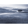 Fototapeta Rolling Hills Faded Vintage W Kolorze Niebieskim