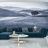 Fototapeta Rolling Hills Faded Vintage W Kolorze Niebieskim