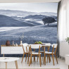 Fototapeta Rolling Hills Faded Vintage W Kolorze Niebieskim