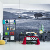 Fototapeta Rolling Hills Faded Vintage W Kolorze Niebieskim