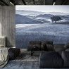 Fototapeta Rolling Hills Faded Vintage W Kolorze Niebieskim