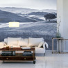 Fototapeta Rolling Hills Faded Vintage W Kolorze Niebieskim