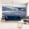 Fototapeta Rolling Hills Faded Vintage W Kolorze Niebieskim