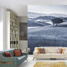 Fototapeta Rolling Hills Faded Vintage W Kolorze Niebieskim