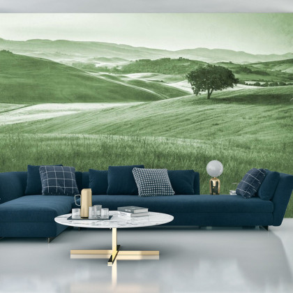 Fototapeta Rolling Hills Faded Vintage W Kolorze Zielonym