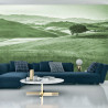 Fototapeta Rolling Hills Faded Vintage W Kolorze Zielonym