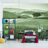 Fototapeta Rolling Hills Faded Vintage W Kolorze Zielonym