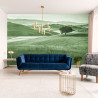 Fototapeta Rolling Hills Faded Vintage W Kolorze Zielonym