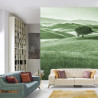 Fototapeta Rolling Hills Faded Vintage W Kolorze Zielonym