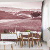 Fototapeta Rolling Hills Faded Vintage W Kolorze Czerwonym