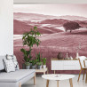 Fototapeta Rolling Hills Faded Vintage W Kolorze Czerwonym