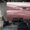 Fototapeta Rolling Hills Faded Vintage W Kolorze Czerwonym