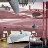 Fototapeta Rolling Hills Faded Vintage W Kolorze Czerwonym