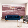 Fototapeta Rolling Hills Faded Vintage W Kolorze Czerwonym