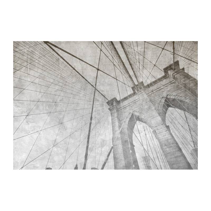 Fototapeta Monochromatyczny Grunge Z Mostu Brooklyńskiego