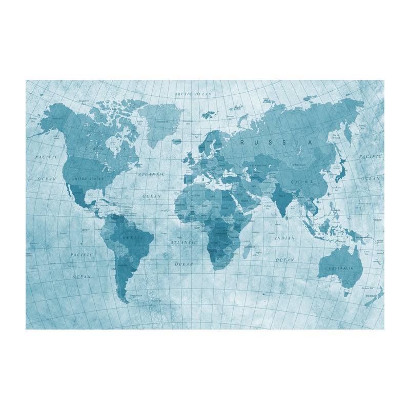Fototapeta Mapa Świata Teksturowana Na Niebiesko