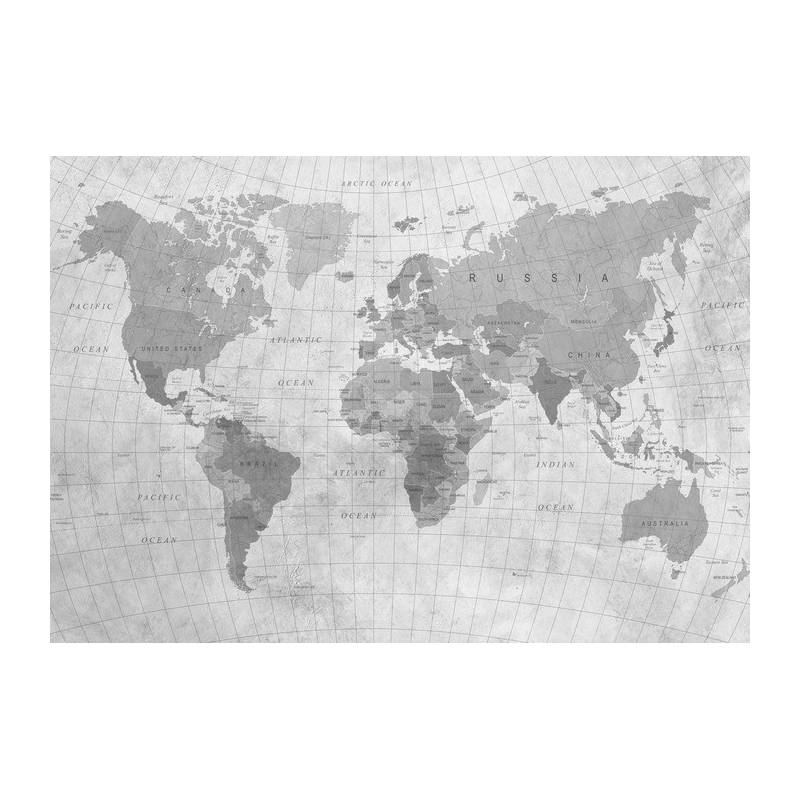 Fototapeta Mapa Świata Teksturowanej Monochromatyczne