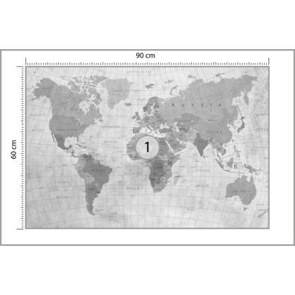 Fototapeta Mapa Świata Teksturowanej Monochromatyczne